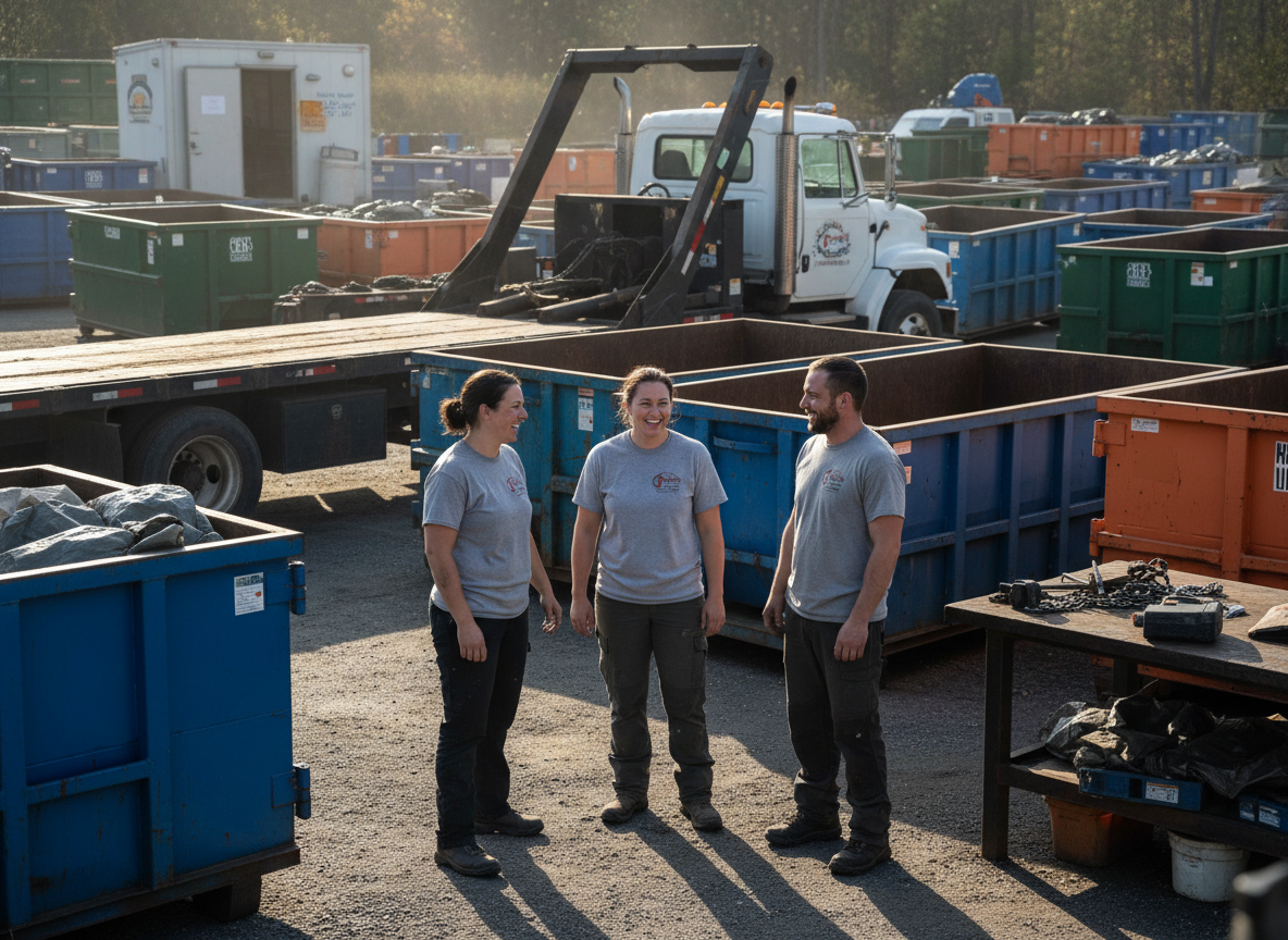 The Greensboro Dumpster Rental pros team at work in Greensboro